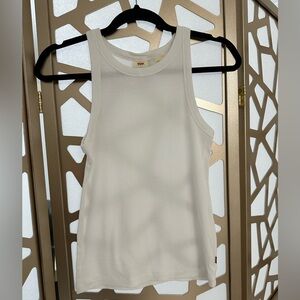 Levi’s white ribbed tank. Worn once size Medium